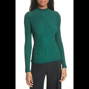 Milly Green Metallic Turtleneck - image 1